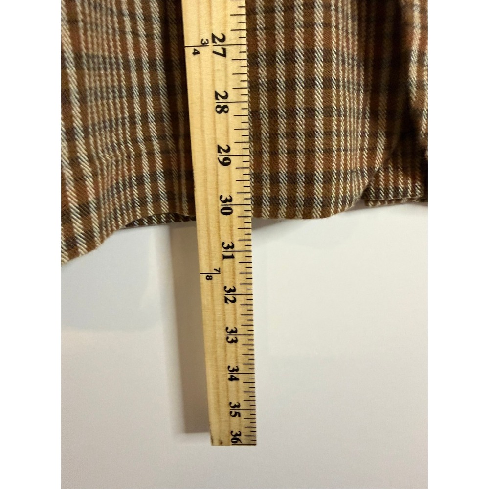 Rude Blazer Jacket Wns L Brown Plaid Elbow Patches Dark Academia Vintage Style - Picture 9 of 9